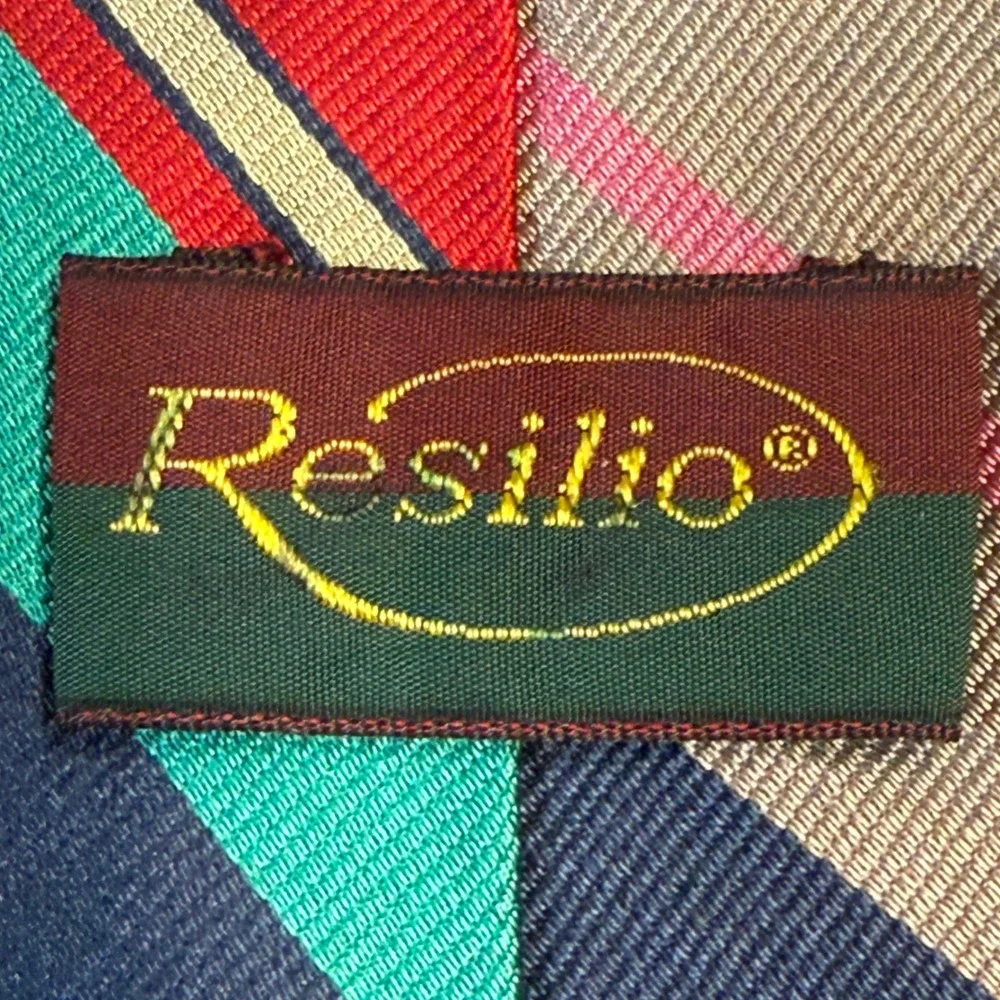 Resilio Striped Necktie - Green, Red, Navy,‎ Brown - Classic Style
